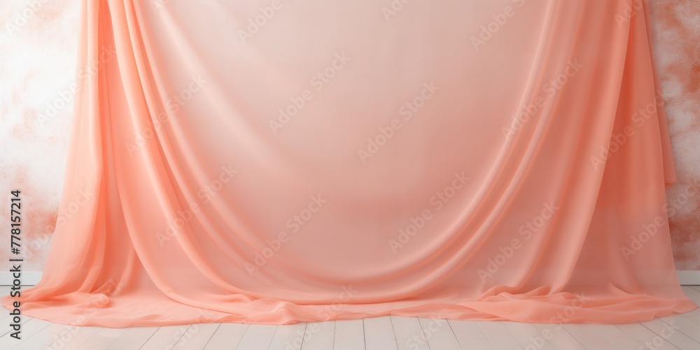 Coral soft chiffon texture background with blank copy space design photo backdrop