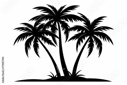 2-palm-trees-icon--black-and-white vector 