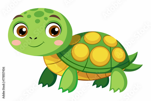 adorable-turtle--white-background vector illustration 