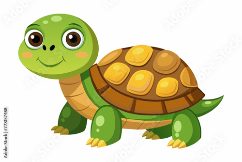 adorable-turtle--white-background vector illustration 