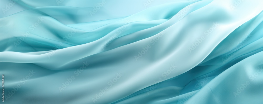 Cyan soft chiffon texture background with blank copy space design photo backdrop 