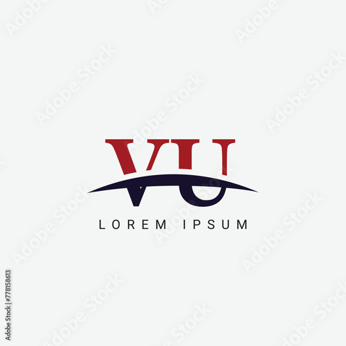 Alphabet VU UV letter modern monogram style logo vector element