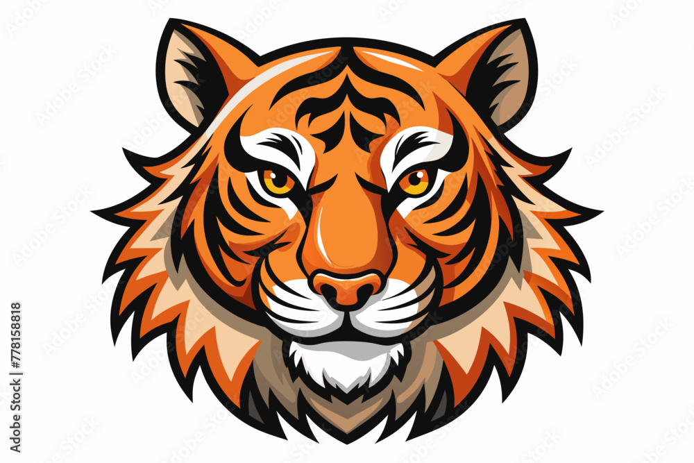 tiger-head--white-background-vector-illustration