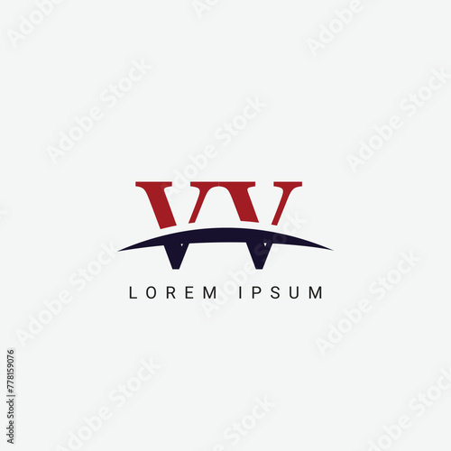 Alphabet VV V letter modern monogram style logo vector element