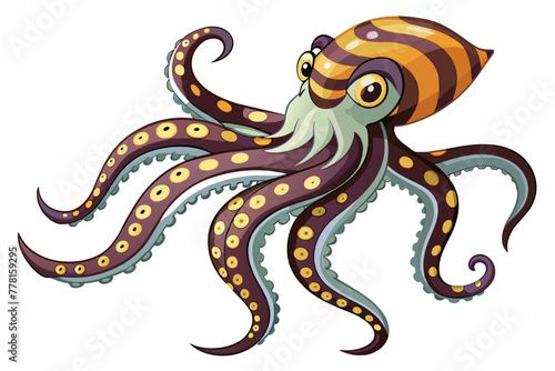 octopus-on-white-background vector illustration 