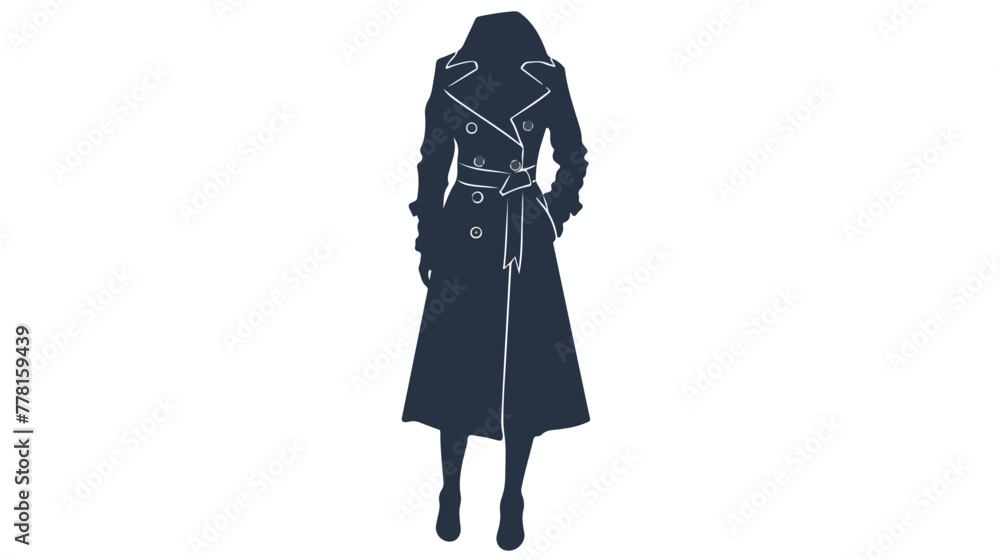 Women trench coat symbol simple silhouette icon on background