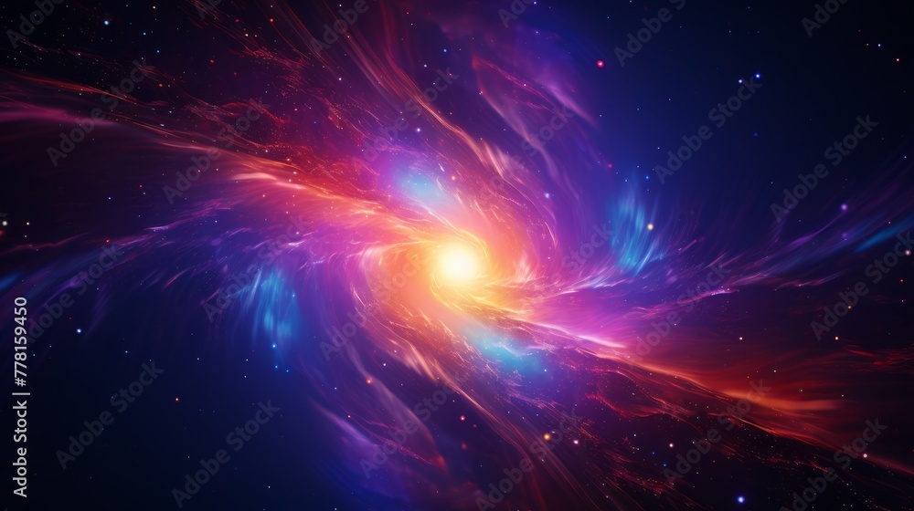 Obraz premium Cosmic hyper space warp with vibrant celestial objects