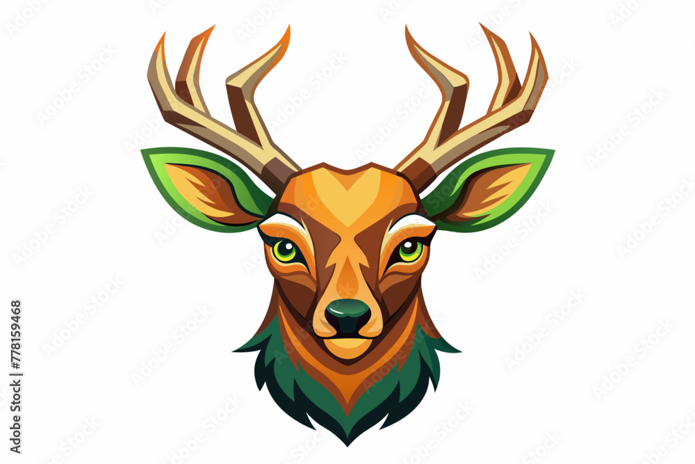 deer-head--white-background-vector-illustration