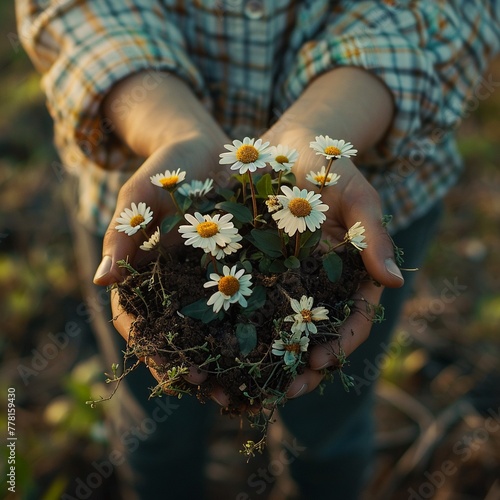 Through selfdevelopment, we cultivate the soil of our souls, planting seeds of hope, resilience, and selflove that blossom into radiant flowers of fulfillment, film stock photo