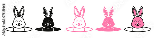 Emerging Rabbit Icon for Easter Greetings and Cute Pet Celebrations