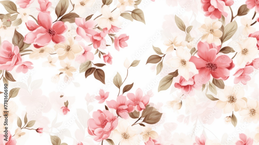 Graceful and romantic flower pattern evoking a sense of nostalgia