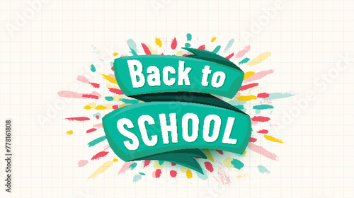 Back to school banner with ribbon vector background. Education concept