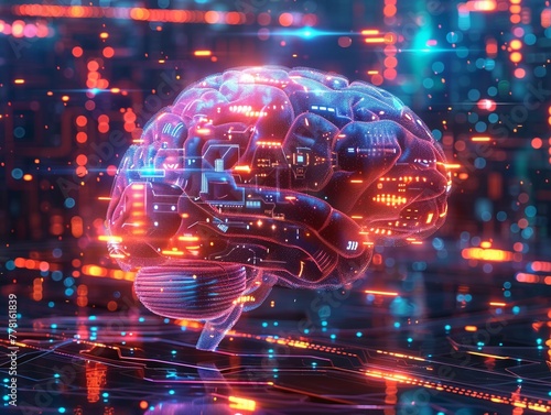 In the vibrant world of future brain security, our minds are encased in a shimmering, iridescent shield, impervious to even the most sophisticated cyber attacks, cinematic photo