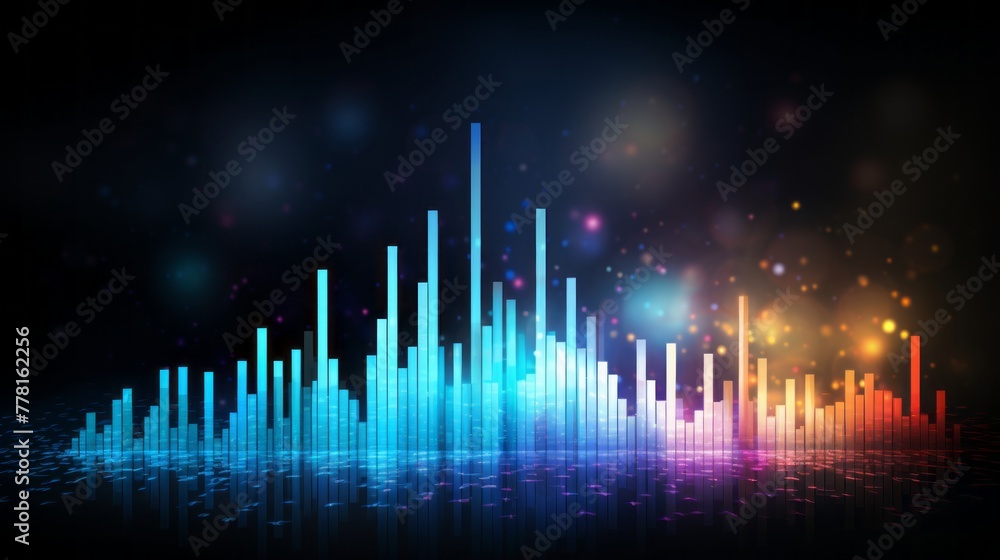 Colorful sound wave on a black background Colorful sound wave on a black background
