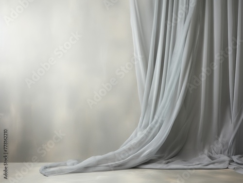 Gray soft chiffon texture background with blank copy space design photo backdrop