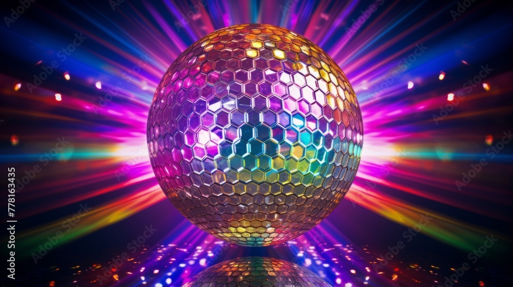 Obraz premium Disco ball creating a kaleidoscope effect