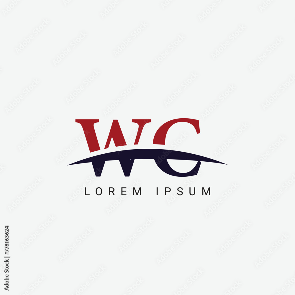 Alphabet WC CW letter modern monogram style logo vector element Alphabet WC CW letter modern monogram style logo vector element