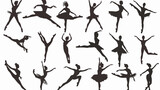 Ballerina silhouette. ballet dancer silhouette with va