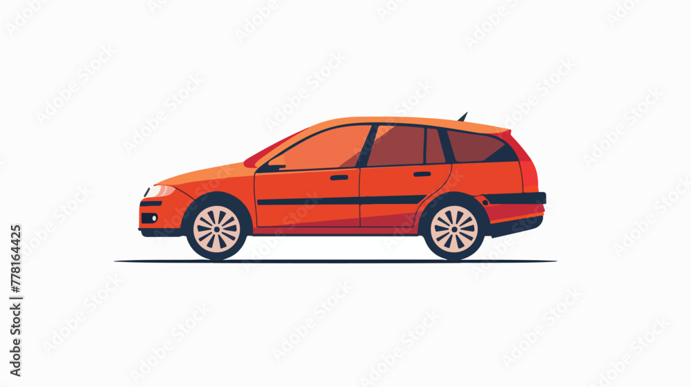 Car vehicle isolated icon flat vector isolated on white