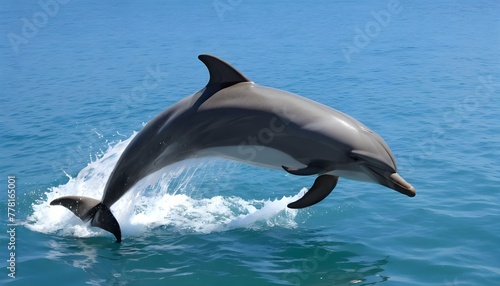 A-Dolphin-With-Its-Tail-Splashing-In-The-Water- 2