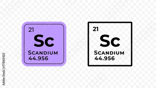 Scandium, chemical element of the periodic table vector design