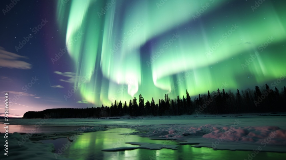 A closeup of the aurora's captivating patterns