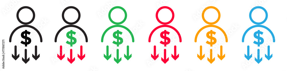 Icon Indicating a Reduction in Workforce Earnings and Salaries Icon Indicating a Reduction in Workforce Earnings and Salaries