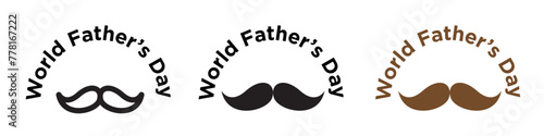 Icon of Family Love for World Fathers Day with Child Embracing Father