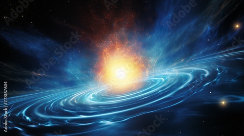 A dynamic depiction of a quasar s intense radiation