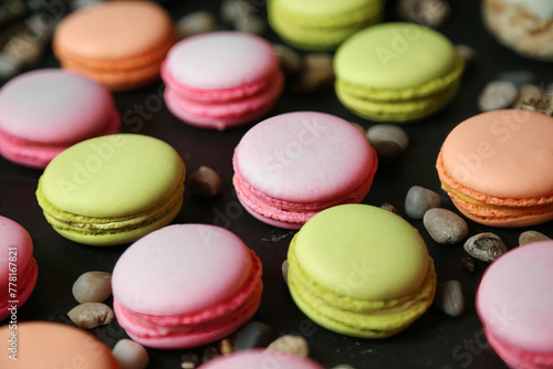 Assorted Macaroons Arranged on Table