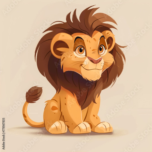 Vector illustration of Cute lion cartoon