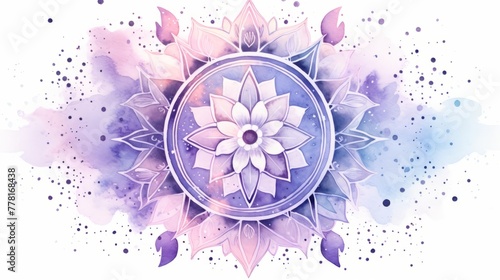 A mandala in shades of lavender with celestial themes