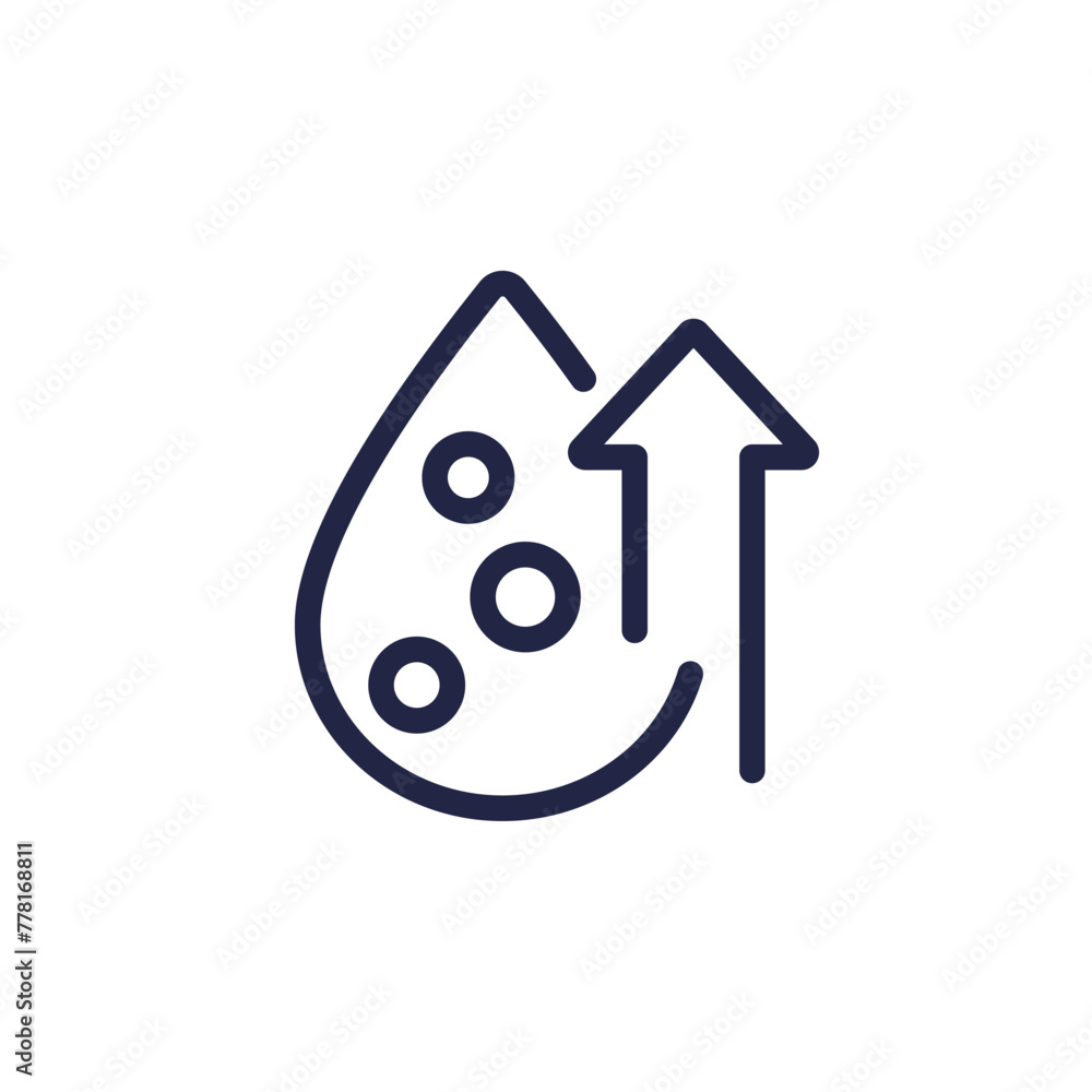high cholesterol in blood line icon with a drop high cholesterol in blood line icon with a drop