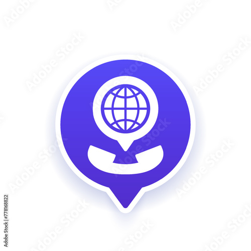 international phone call vector icon for apps