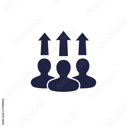 population growth icon on white