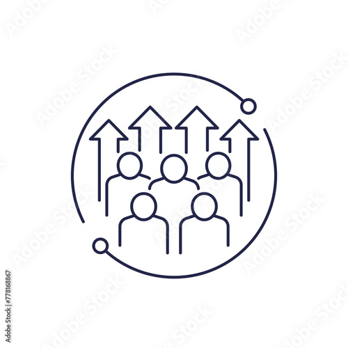 population growth icon, line vector