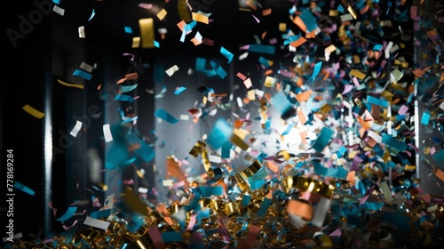 A new year's celebration with confetti cannons