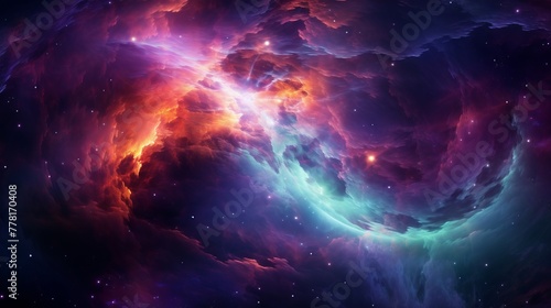 A digital painting of a mesmerizing hyper space nebula