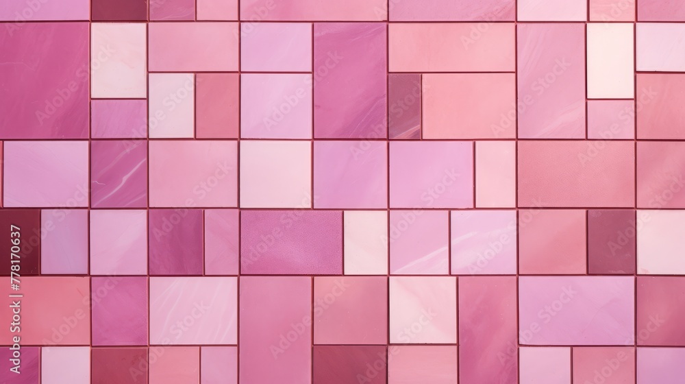 A mosaic tile pink background with geometric shapes A mosaic tile pink background with geometric shapes