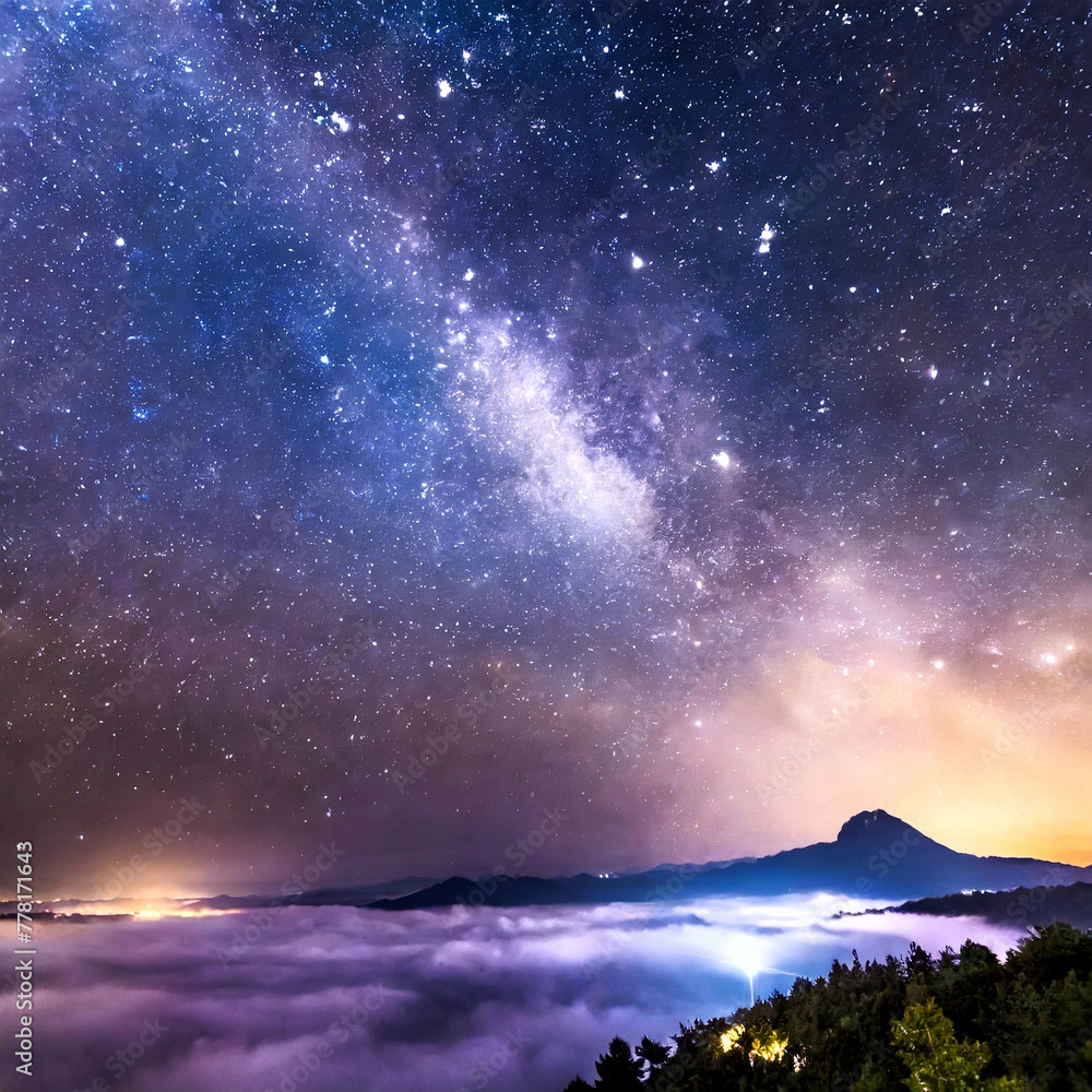 Fototapeta premium 몽환적인 풍경, 볓빛 가득한 하늘