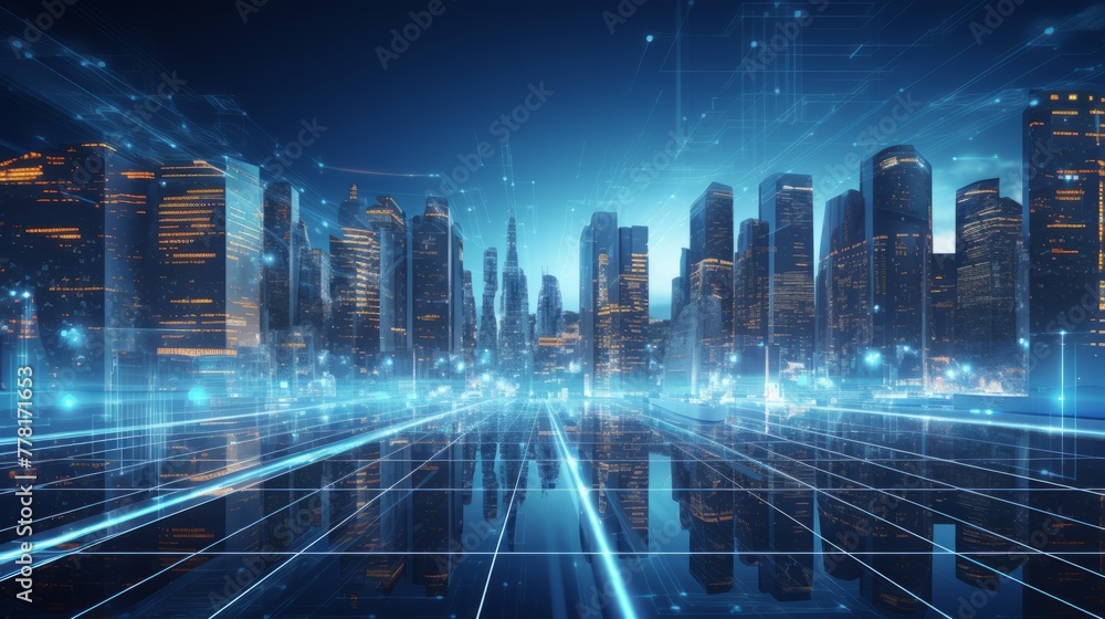 Contemporary business theme reflecting the modern landscape of technology Contemporary business theme reflecting the modern landscape of technology
