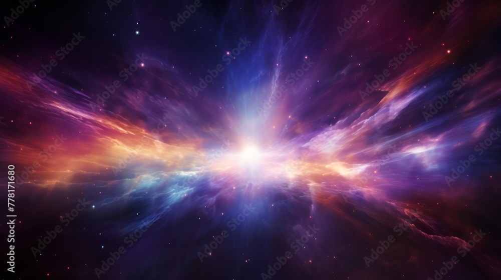 Cosmic hyper space illustration with energy flows Cosmic hyper space illustration with energy flows