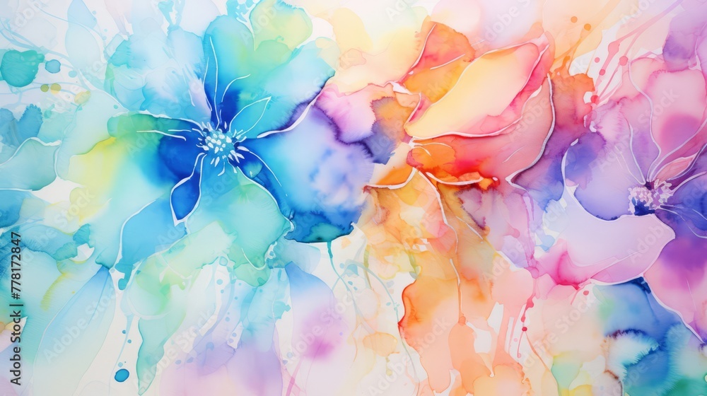 Vibrant colors in a creative watercolor painting
