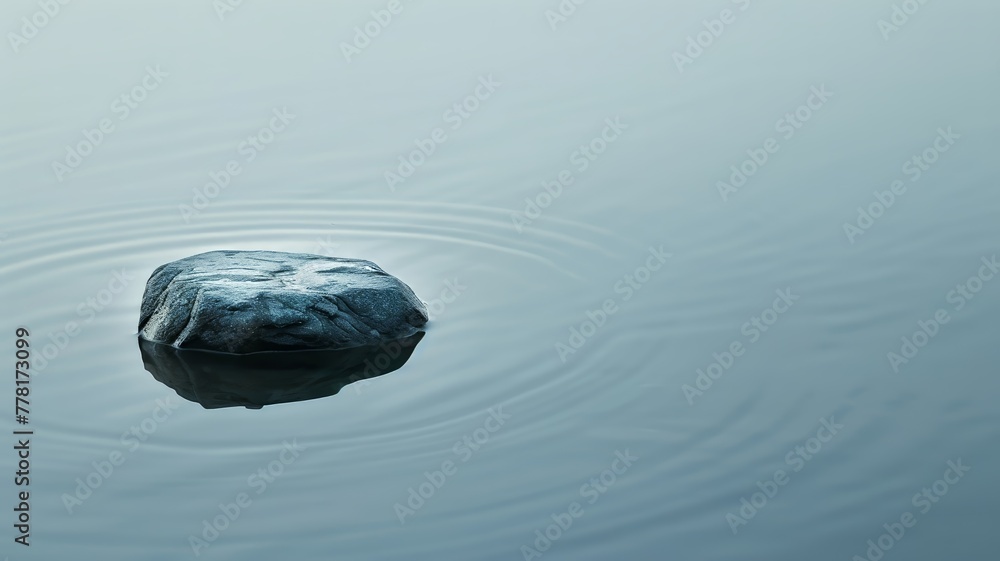 A tranquil composition with subtle hints of objects gently floating in the background A tranquil composition with subtle hints of objects gently floating in the background