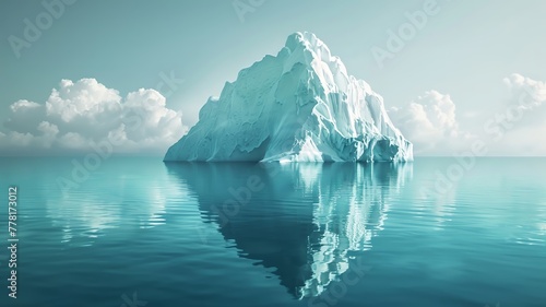 A minimalist design featuring a polar iceberg with plenty of empty space for text advertising © PrusarooYakk
