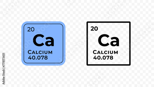 Calcium, chemical element of the periodic table vector design