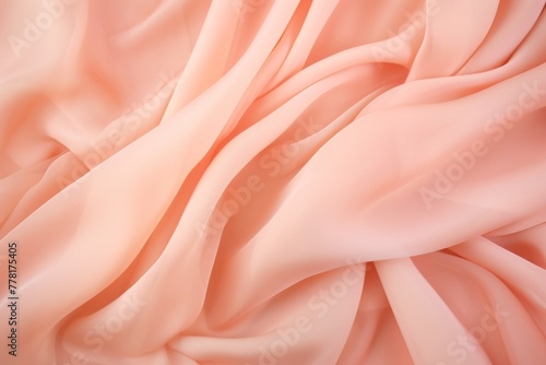 Peach soft chiffon texture background with blank copy space design photo backdrop