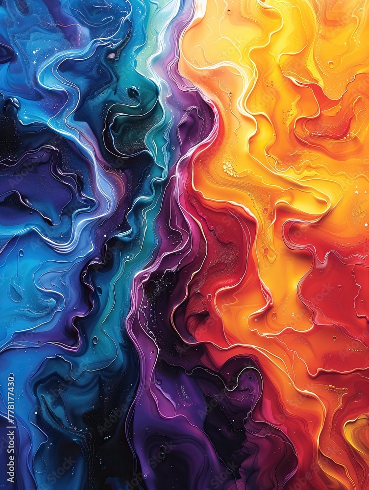 Abstract colorful patterns resembling fluid motion Abstract colorful patterns resembling fluid motion
