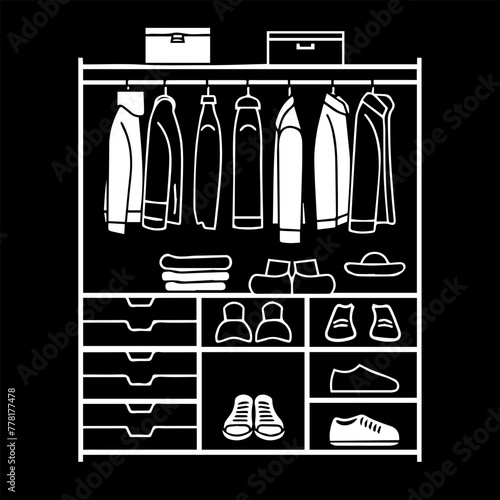 Closet line vector illustration icon style