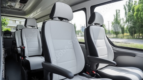 The interior of the tour car features adjustable seats, enhancing comfort and ensuring passengers enjoy a pleasant and customizable travel experience.
